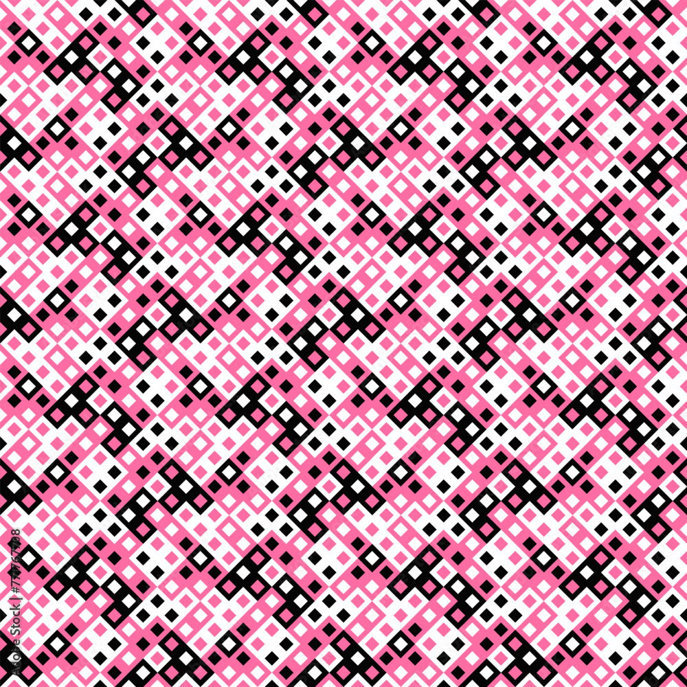 Poster diagonal seamless threetone mosaic pattern background - abstract geometric vector design with square