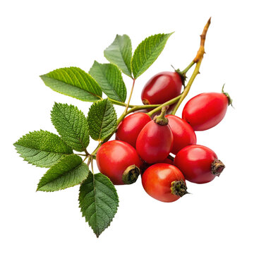 Medicinal rose hips, isolated on transparent background.