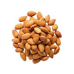 Organic almonds, isolated on transparent background.