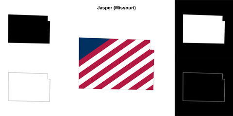 Jasper County (Missouri) outline map set