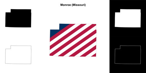 Monroe County (Missouri) outline map set