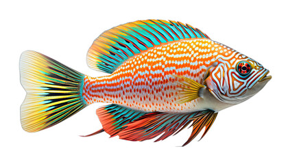 Colorful discus fish isolated in no background, clipping path included