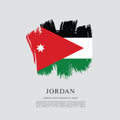 Flag of Jordan, vector illustration 