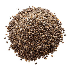 Organic chia seed super food, isolated on transparent background.