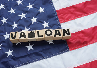 VA loan veterans affairs home loan. U.S. Department of Veterans Affairs - obrazy, fototapety, plakaty