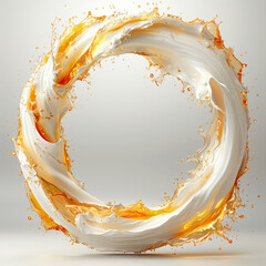 White and gold color circle splash