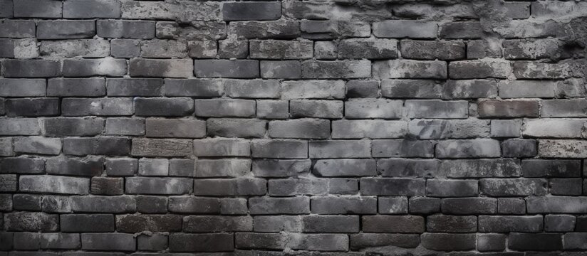 A monochrome image showing a detailed brickwork pattern on a building facade, displaying a mix of rectangles and composite materials