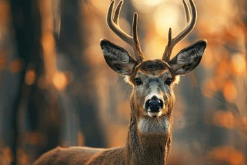 Meubelstickers deer in the forest © Raphael Monteiro