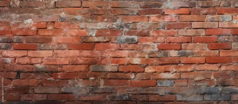 Sticker a detailed closeup shot of a brown brick wall showcasing the intricate brickwork patterns, highlight