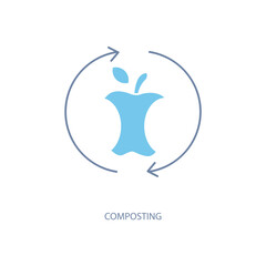 composting concept line icon. Simple element illustration. composting concept outline symbol design.