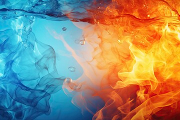 Fire and water connection background, representation of elements