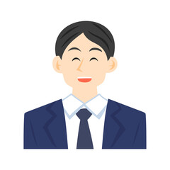 笑う男性社員。フラットなベクターイラスト。
Laughing male employee. Flat vector illustration.