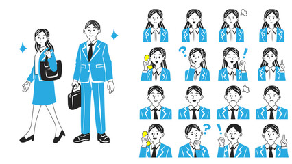 新入社員。シンプルなベクターイラストセット。
New employees. Simple vector illustration set.