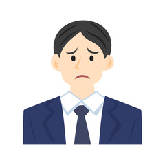 困る男性社員。フラットなベクターイラスト。
Male employees in trouble. Flat vector illustration.