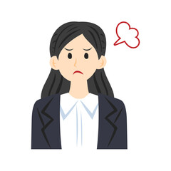 Fototapeta na wymiar 怒る女性社員。フラットなベクターイラスト。 An angry female employee. Flat vector illustration.