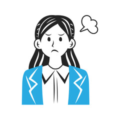 怒る女性社員。シンプルなベクターイラスト。
An angry female employee. Simple vector illustration.