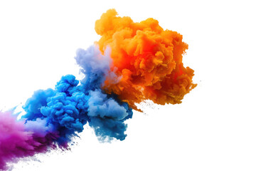 Colorful smoke from the side isolated on transparent background. - 771777785