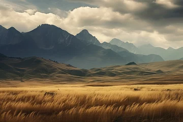 Photo sur Plexiglas Anti-reflet Denali Lush Mountain landscape. Scenic tourism adventure. Generate Ai