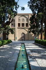 Fototapeta na wymiar Entrance building of Fin Garden, historical Persian garden in Kashan, Iran