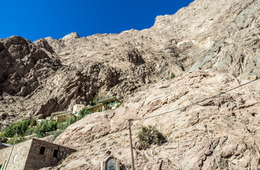 Chak Chak village in Rabatat Rural District with sacred mountain shrine of Zoroastrianism, Iran