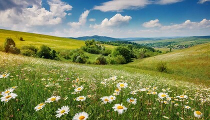 Hills of Happiness: Spring and Summer Daisies in the Countryside