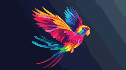 Abstract colorful bird lovebird logo flat cartoon v - obrazy, fototapety, plakaty