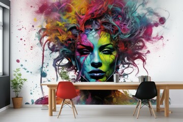 Intricate Mural paint wave. Indian artistic. Generate Ai