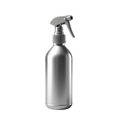 silver material plastic spray bottle on Isolated transparent background png. generated with AI