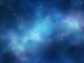 Mystical cosmic nebulae blue in the universe. AI Generation.