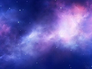 Ethereal cosmic nebulae blue in space. AI Generation.