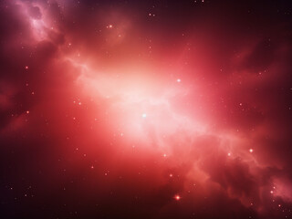 Cosmic nebulae red twinkle in the cosmic sea. AI Generation.