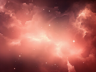 Fototapeta na wymiar Cosmic nebulae red mystify the space panorama. AI Generation.