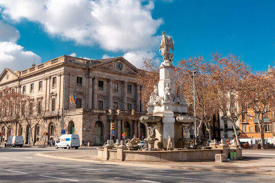 The monument to the Marquis of Campo Sagrado or Genio Catala is a monumental fountain with sculptures in Barcelona.