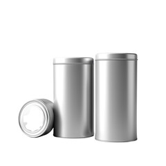 a silver metal tin can on Isolated transparent background png. generated with AI