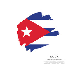 Fototapeta premium Flag of Cuba, vector illustration 