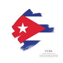 Obraz na płótnie Canvas Flag of Cuba, vector illustration 