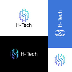 H-tech logo concept 