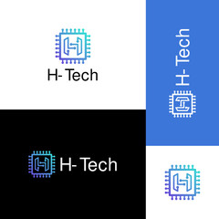 H-tech logo concept 