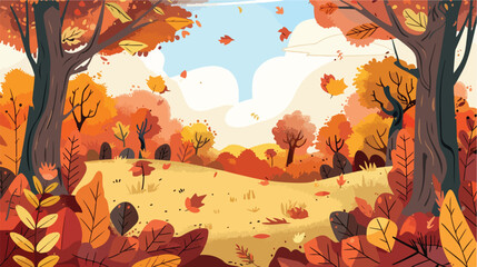 Obraz na płótnie Canvas Autumn Season Design vector illustration flat carto