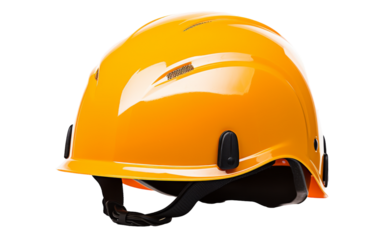 A yellow hard hat with a sleek black visor, ready for protection on a bright day