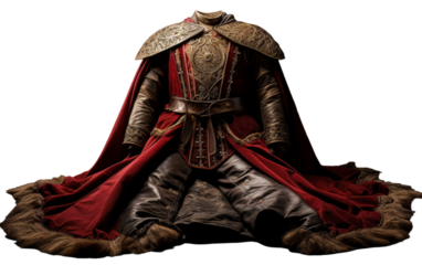 A majestic statue of a man in armor standing tall and strong