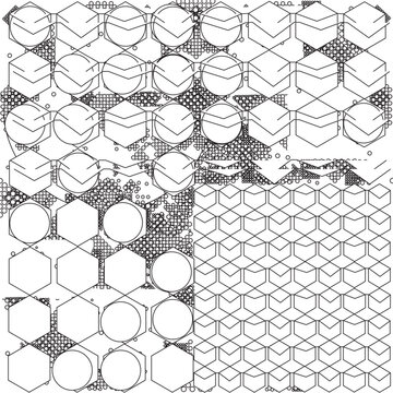 bwpastel pattern honeycomb100