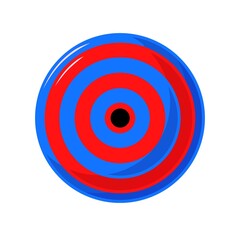 simple illustration of a red and blue frisbee