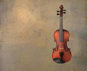 old violin on concrete background - 771790574