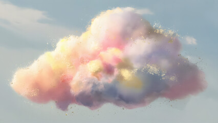 watercolor cloud with pastel colour