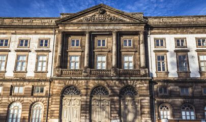 Front view of University of Porto headquarters in Vitoria area of Porto city, Portugal