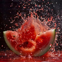 watermelon with water drops