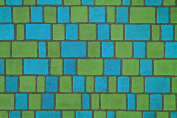 Aquamarine Green Bright Color Pattern Paving Stone Floor Surface Street Road City Texture Background Tile