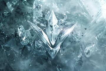 : A fvectors logo crafted from shimmering ice crystals, reflecting a cool and elegant aura.