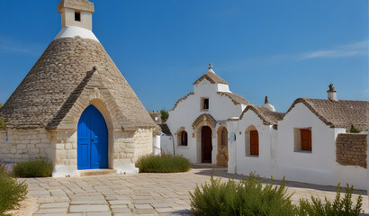 Fototapeta premium Alberobello Trulli Church, Apulia, Puglia, Italy